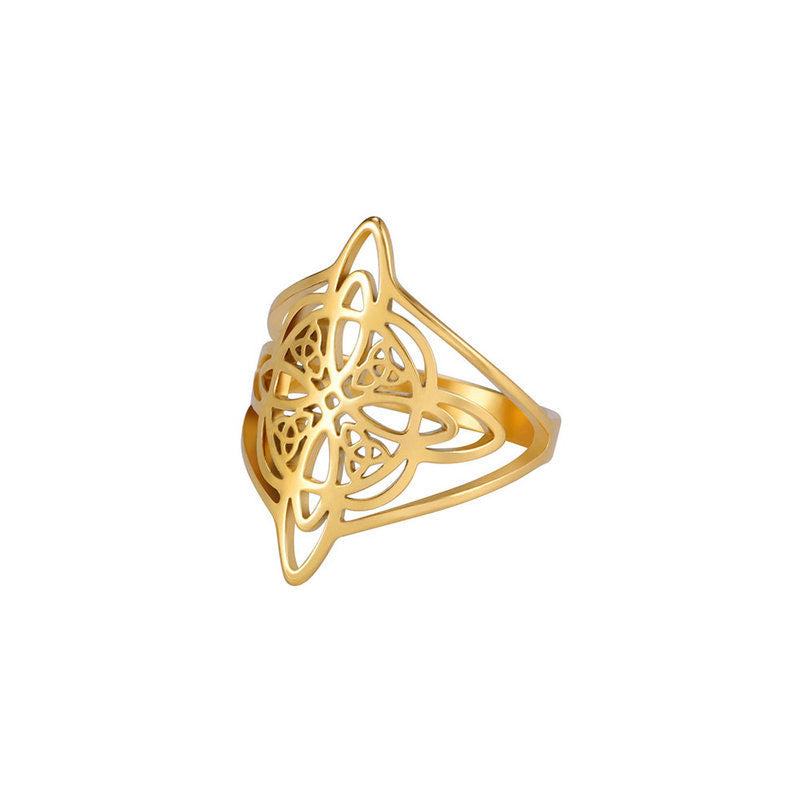 Großer Ring mit doppeltem keltischem Hexenknoten – markant & zeitlos 🔮✨