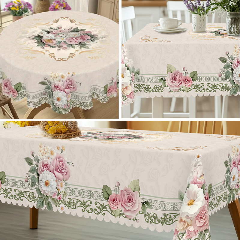 🎉✨ Wasserabweisende Tischdecke mit Print – Schmutzabweisende Tischdeko für Küche, Esszimmer & Feste