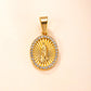 Gold-Tone Stainless Steel Virgin Mary Pendant