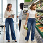 Damen-Jeans mit Kordelbund und Weitbeinschnitt