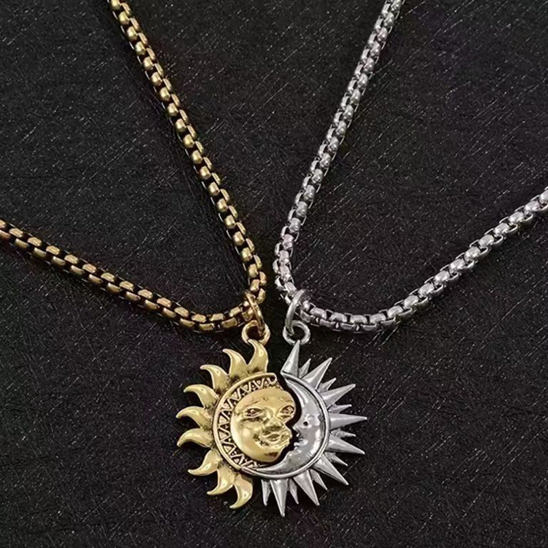 🌞 50% RABATT! 🌙 Sonnen- und Mond-Anhänger-Set – Symbolischer Schmuck, Asymmetrisches Design & Perfektes Geschenk für Paare ✨