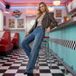 Damen-Jeans mit Strassdetails – Weites Bein & dezenter Schlag, modern und elegant ✨👖