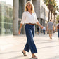 Damen Casual High-Rise Weitbeinjeans