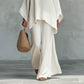 Damen-Set aus locker sitzendem Langarmshirt und weit geschnittener Hose
