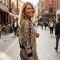 Damen-Jacke mit Leopardenmuster und Pailletten