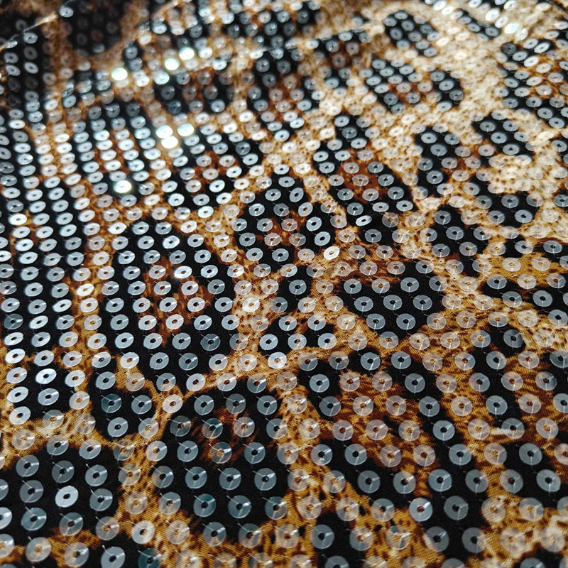 Damen-Jacke mit Leopardenmuster und Pailletten