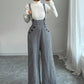 ✨🔥Klassische Damen-Hose mit hohem Bund, Hosenträgern und Hahnentrittmuster💞