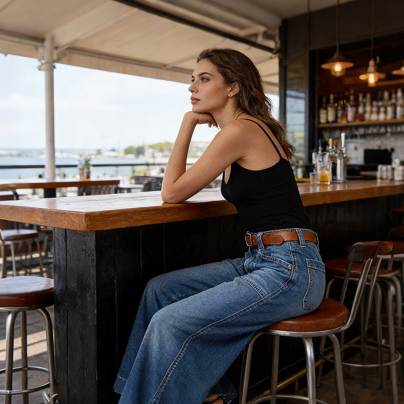 🌱 Saisonstart: 50% Rabatt auf alle Frühjahrsneuheiten! 🌷Damen High-Waist Weitbein-Jeans