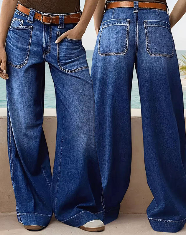 🌱 Saisonstart: 50% Rabatt auf alle Frühjahrsneuheiten! 🌷Damen High-Waist Weitbein-Jeans