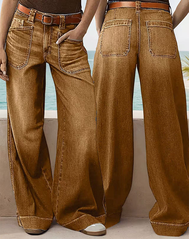 🌱 Saisonstart: 50% Rabatt auf alle Frühjahrsneuheiten! 🌷Damen High-Waist Weitbein-Jeans
