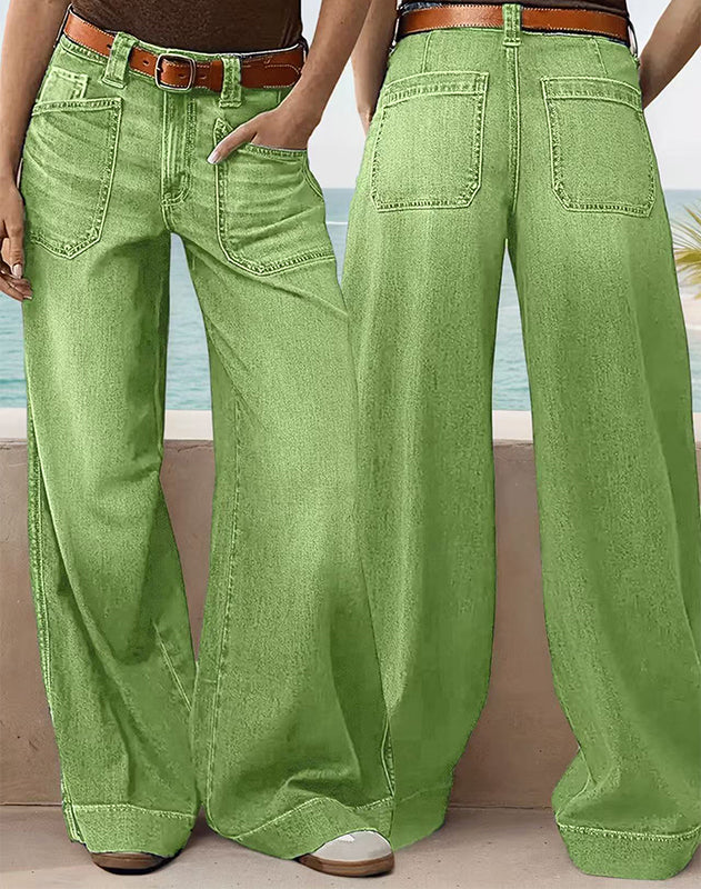 🌱 Saisonstart: 50% Rabatt auf alle Frühjahrsneuheiten! 🌷Damen High-Waist Weitbein-Jeans