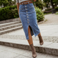 Midirock aus Denim mit Knopfleiste – Blau & vielseitig kombinierbar