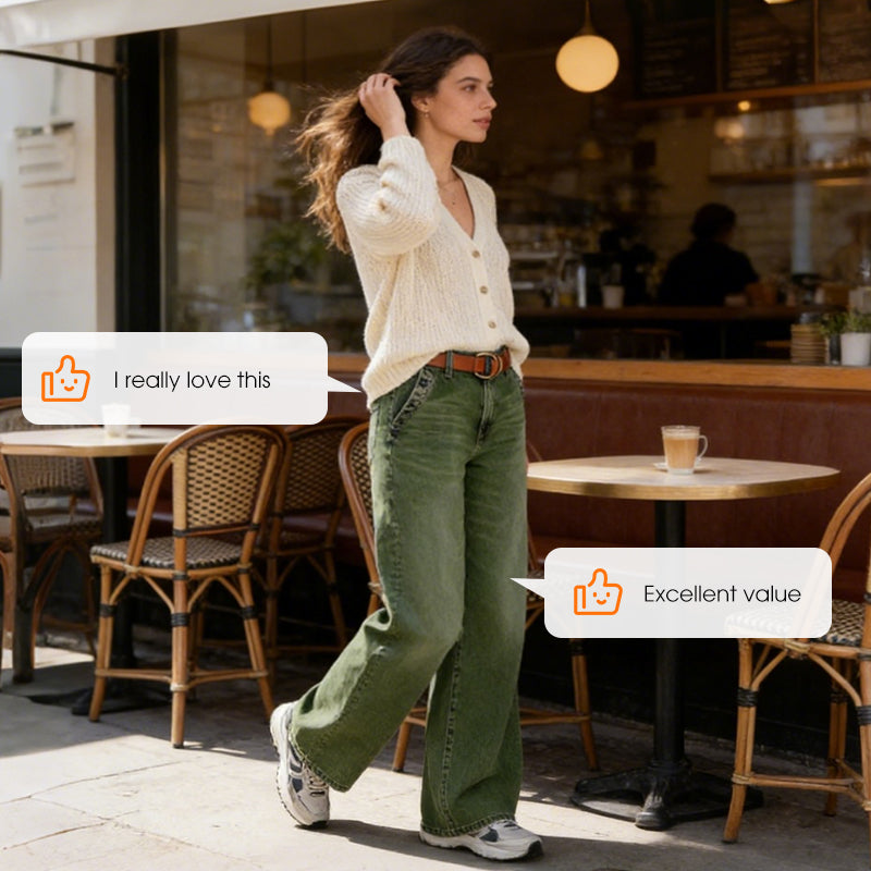 High-Waist Jeans mit Weitem Bein – Mit Knopfleiste, Bequem und Zeitlos für den Alltag