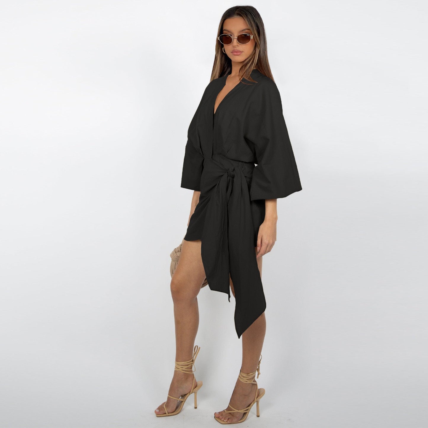 Damen Wickelkleid mit V-Ausschnitt