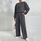 Gemütlicher Damen-Zweiteiler: Langarm-Sweatshirt und Hose