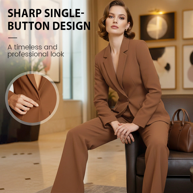 Elegantes Blazer- und Weitbein-Hosen-Set für Damen