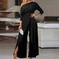 👗 Elegante Ein-Schulter-Jumpsuit für Damen – Weite Beine, Wickelrock-Design & Atmungsaktiv – Für Cocktailpartys & Hochzeiten