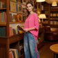 💖 2-teiliges Damen-Set – Knallpinkes Oberteil & Leopardenhose – Locker, Bequem & Atmungsaktiv – Für Freizeit & Ausflüge, S-5XL