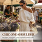 👚✨ Schlichte Off-Shoulder 2-Teiliges Damen Set – Mit Taschen, Locker und Vielseitig für Alltag
