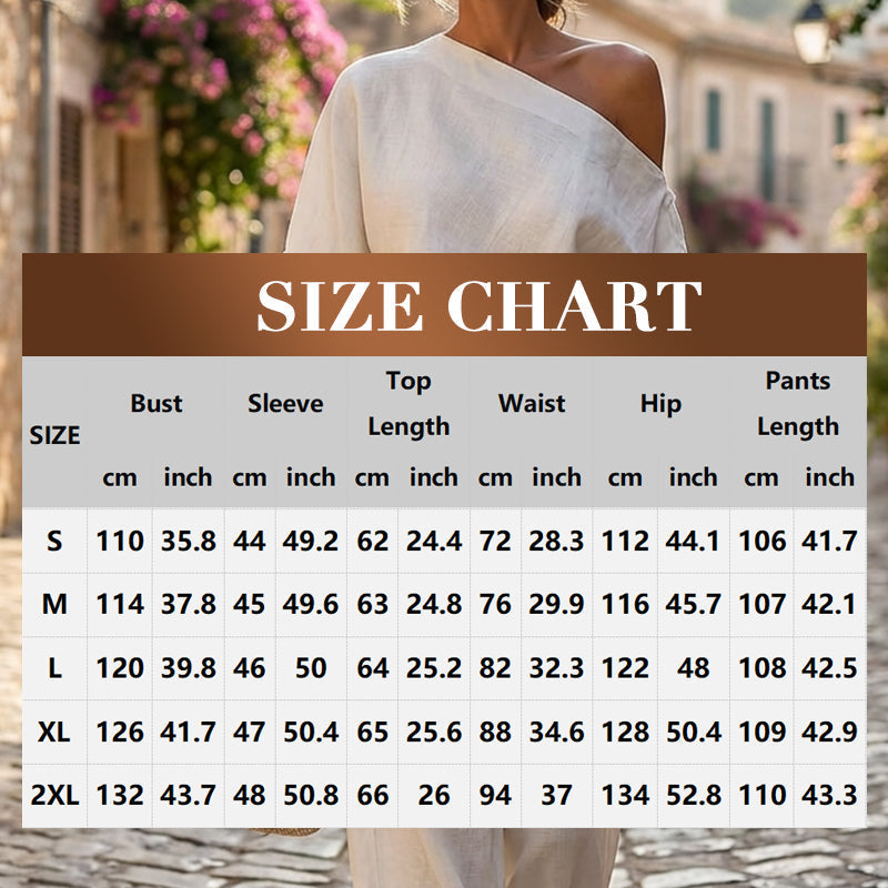 👚✨ Schlichte Off-Shoulder 2-Teiliges Damen Set – Mit Taschen, Locker und Vielseitig für Alltag