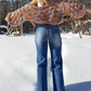 Damen High-Waist-Stretch-Straight-Leg-Jeans