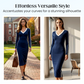 👗✨ Damen V-Ausschnitt Kleid – Elegantes, Figurbetontes Design mit Streifen-Details im Sportstyle