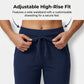 Damen 3/4 Jogginghose – Strickstoff, Hoher Bund mit Kordelzug, Mit Taschen
