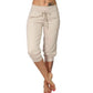 Damen 3/4 Jogginghose – Strickstoff, Hoher Bund mit Kordelzug, Mit Taschen