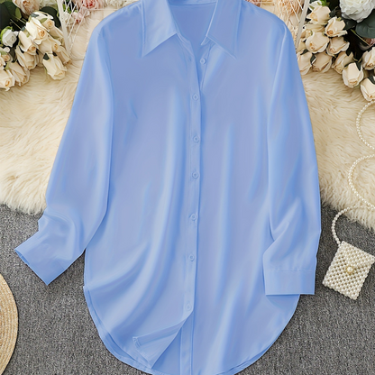 Damen Langarm-Shirt mit High-Low-Saum