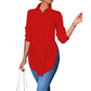 Damen Langarm-Shirt mit High-Low-Saum