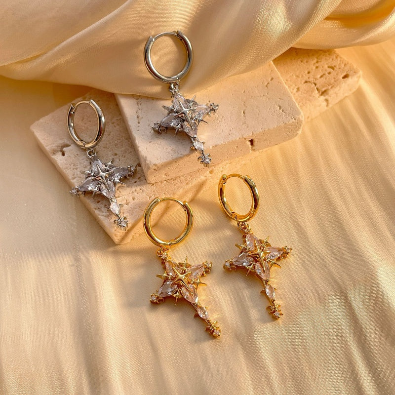 Funkelndes Kreuz Schmuckset – Ohrringe & Halskette✨✝️