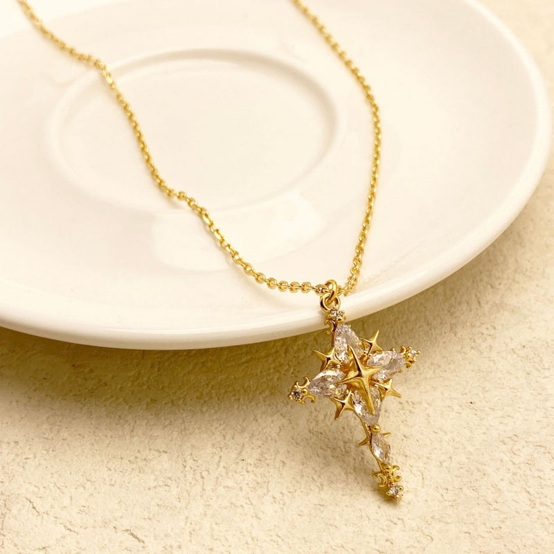 Funkelndes Kreuz Schmuckset – Ohrringe & Halskette✨✝️