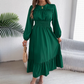 👗✨ Damen Maxikleid mit langen Ärmeln – Smokoberteil & Rüschen, Elegant für Alltag & Anlass