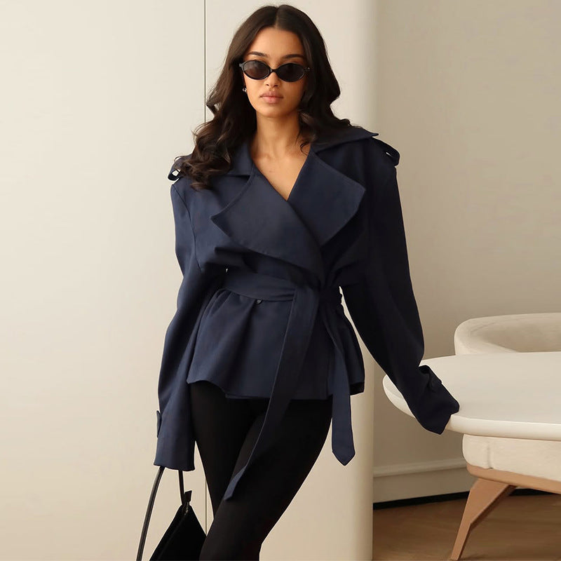 Modischer Damen Mantel mit Taillengürtel – schlanke Passform, Frühlings-Trenchcoat für das Büro 🧥🌷