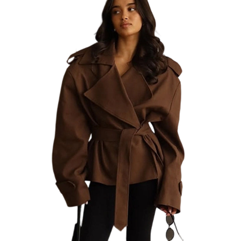 Modischer Damen Mantel mit Taillengürtel – schlanke Passform, Frühlings-Trenchcoat für das Büro 🧥🌷