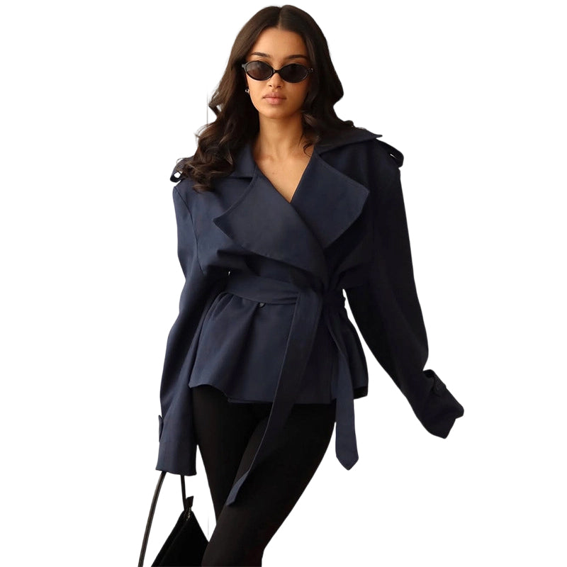 Modischer Damen Mantel mit Taillengürtel – schlanke Passform, Frühlings-Trenchcoat für das Büro 🧥🌷