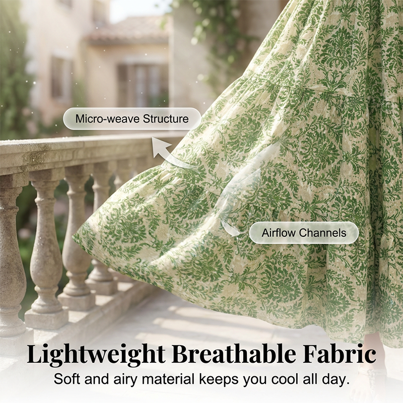 Damen Maxikleid mit V-Ausschnitt, Blumenmuster und geraffter Taille