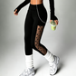 Damen-Mesh-High-Waist-Yogahose mit Taschen