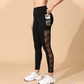 Damen-Mesh-High-Waist-Yogahose mit Taschen