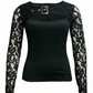 Damen-Sexy-Oberteil mit Cut-out und Spitzenärmeln