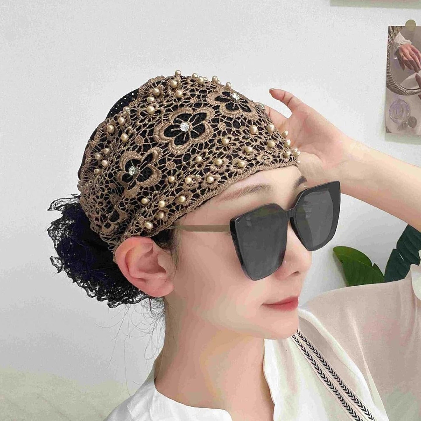Damen Haarband mit Perlen & Strass – Breites Stirnband für Alltag💎✨