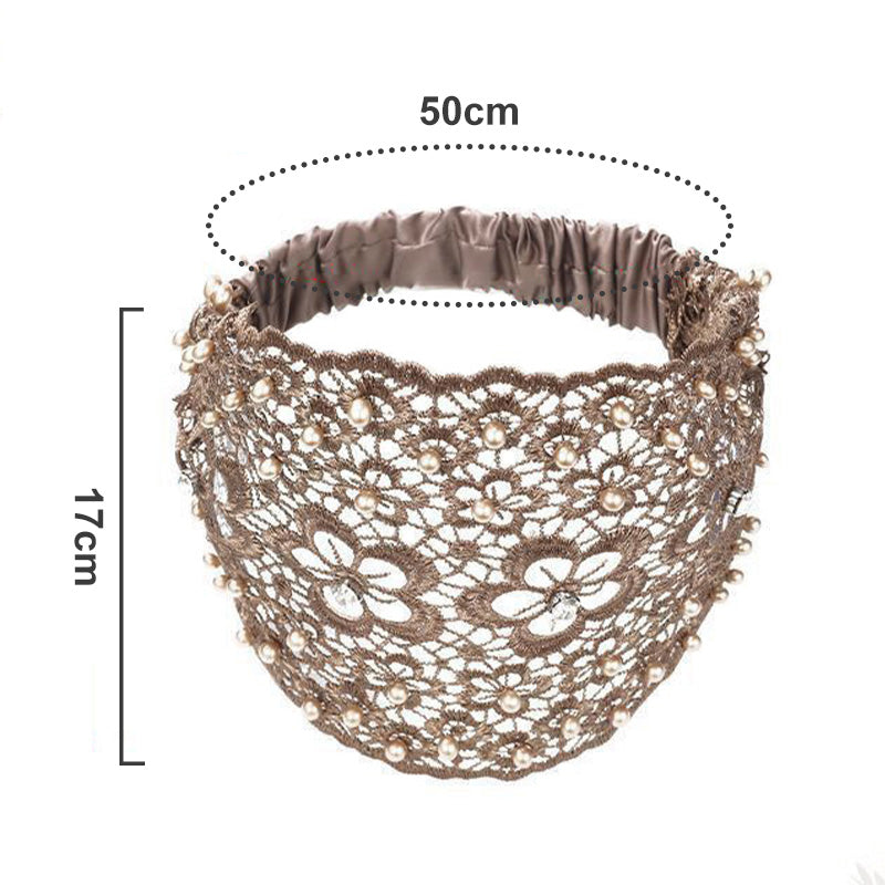 Damen Haarband mit Perlen & Strass – Breites Stirnband für Alltag💎✨