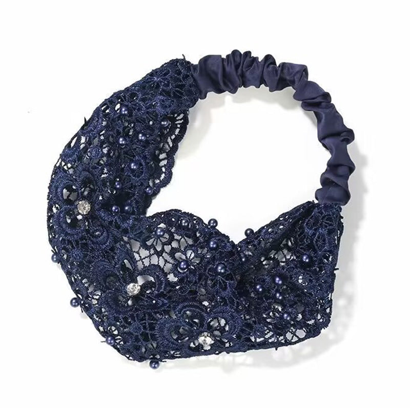 Damen Haarband mit Perlen & Strass – Breites Stirnband für Alltag💎✨