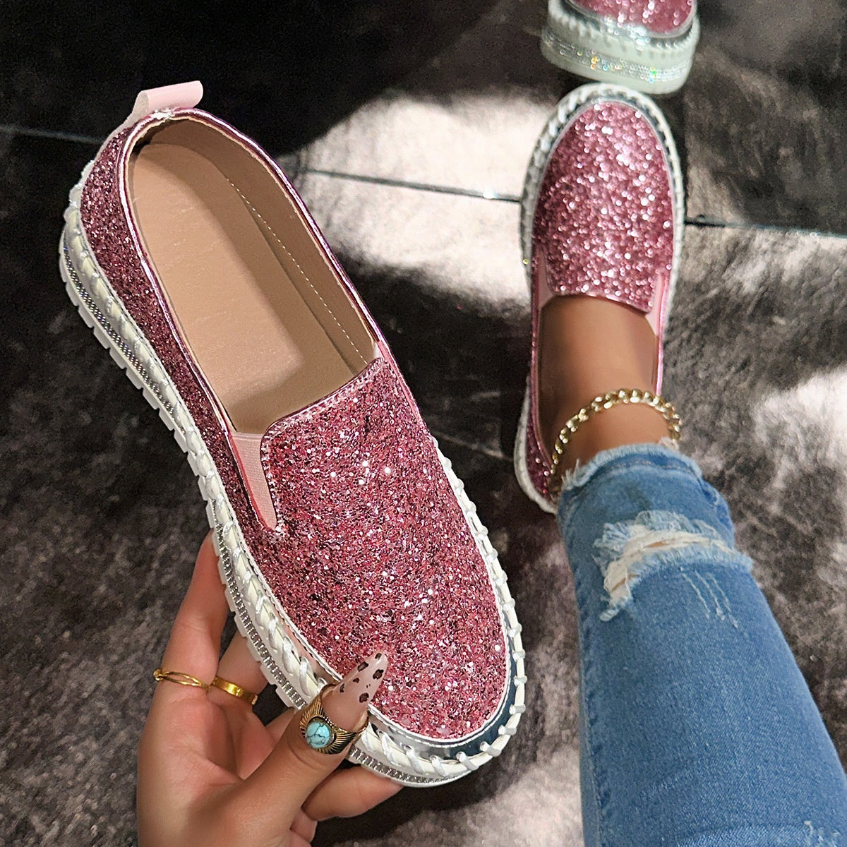 Damen lässige bequeme Schlupfschuhe