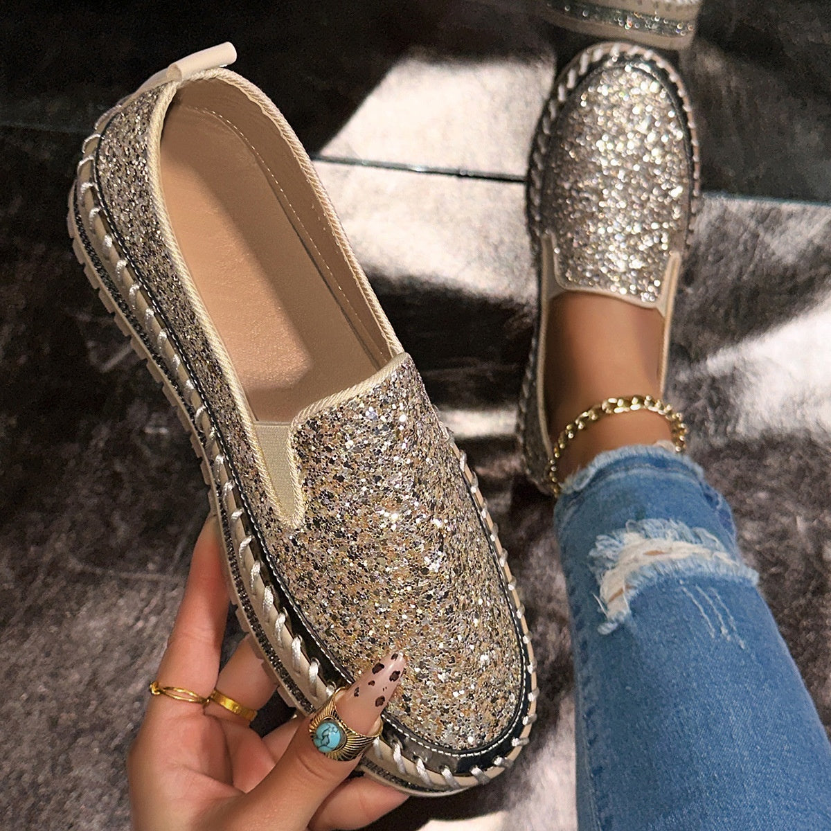 Damen lässige bequeme Schlupfschuhe
