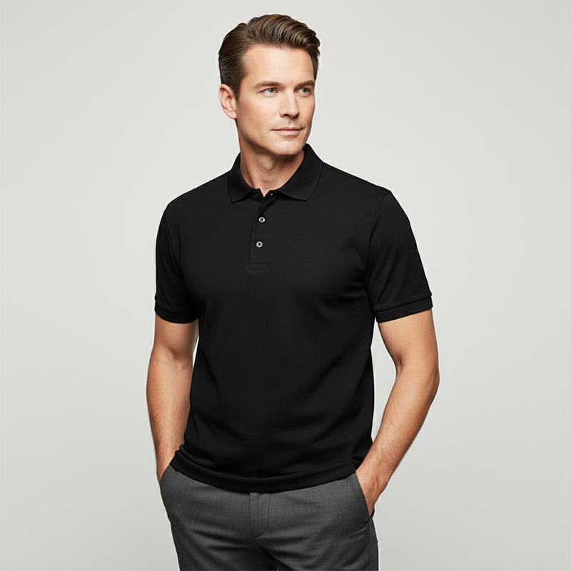 Herren schnell trocknendes Kurzarm-Hemdchen-Shirt mit Reverskragen
