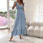🐰🌸 Oster-Angebot – 50% Rabatt auf allesMaxikleid mit V-Ausschnitt, Rüschen und tailliertem Schnitt