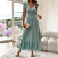 🐰🌸 Oster-Angebot – 50% Rabatt auf allesMaxikleid mit V-Ausschnitt, Rüschen und tailliertem Schnitt