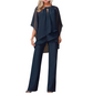 Eleganter Zweiteiler: Bluse mit asymmetrischem Saum & weite Hose