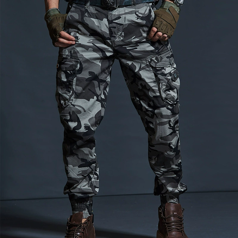 👖🔥 Herren Cargohose im Camouflage-Design – Slim Fit Jogger mit Bündchen, Mehrere Taschen